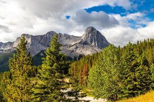 Views of the Rockies from the park in Alberta, Canada photo