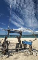 Famous Puka beach view on tropical paradise Boracay Island in Philippines photo