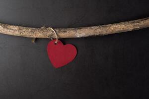 Heart hanging on the branches. photo