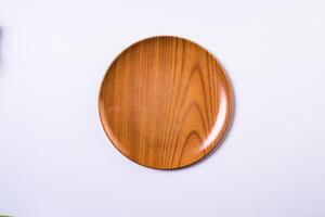 Top view wood plate. photo