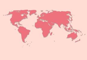 Mapa del mundo de papel sobre fondo rosa ilustración vectorial vector