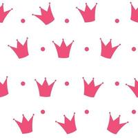 Princess Crown Seamless Pattern Background Vector Illustration.