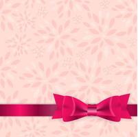 Floral Background with Bow and Ribbon Vector Illustration