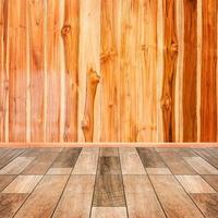 Wooden interior background of floor and wall