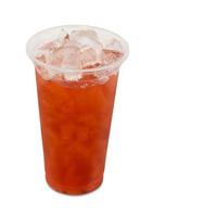 ice tea roselle in glass on white background with clipping path photo
