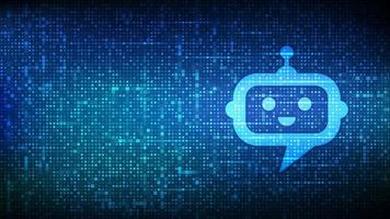 Robot chatbot head icon sign made with binary code. vector