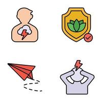 Anxiety and Depression Colored Line Icons vector