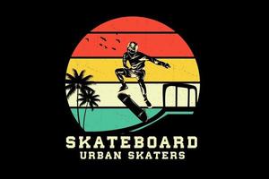 Urban skaters silhouette design vector