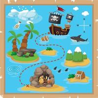 Treasure map paper vector