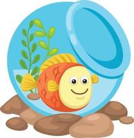 fish in a bowl vector