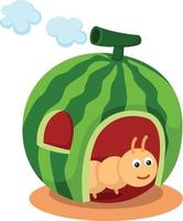 watermelon house vector