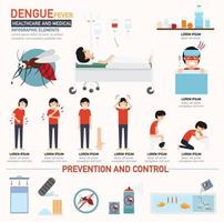 infografía de fiebre del dengue vector