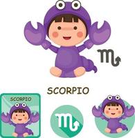 scorpio vector collection. zodiac signs