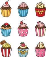 cupcake set vector