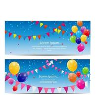 Color glossy balloons card background vector illustration