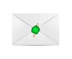 White Envelope Icon with Wax Seal Vector Illustration