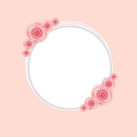 Cute Frame with Rose Flowers Vector Illustration