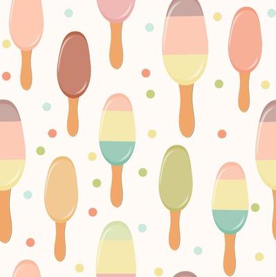 Retro Ice Cream Seamless Pattern Background. Vector Illustration