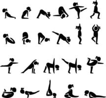 Yoga poses set vector