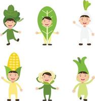 disfraces vegetales niños vector