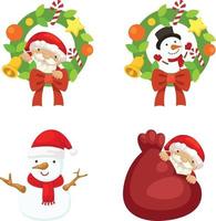 santa claus and merry christmas typography vector