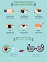 ejercicios para ojos, infografía, ilustración vector