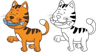 Illustration of educational coloring book -cat vector