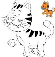 Illustration of educational game for kids and coloring book-cat vector