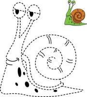 Illustration of educational game for kids and coloring book-snail vector