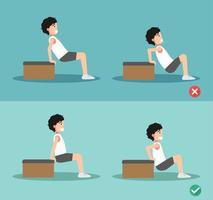 wrong and right tricep dip posture,vector vector