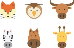 set of animal icon vector