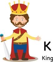 letra del alfabeto k-king, vector