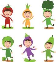 disfraces vegetales niños vector