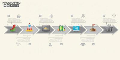 Los iconos y el vector de diseño infográfico se pueden utilizar para el flujo de trabajo.