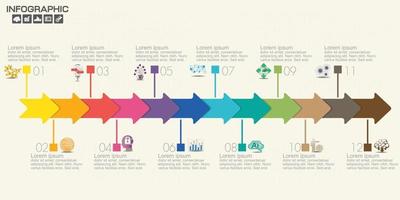 Los iconos y el vector de diseño infográfico se pueden utilizar para el flujo de trabajo.