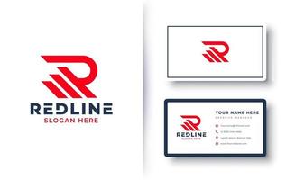 letter R logo monogram design with business card vector