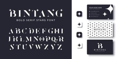 modern bold serif star font vector