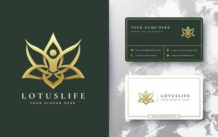 golden lotus logo vector