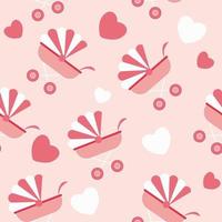 Seamless baby carriages pattern. vector background