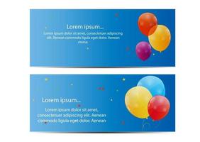 Color glossy balloons card background vector illustration