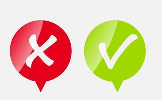 vector iconos de marca de verificación roja y verde