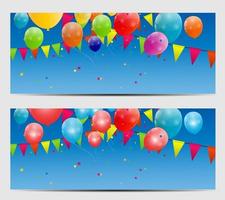 Color glossy balloons card background vector illustration