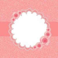 Cute Frame with Rose Flowers Vector Illustration