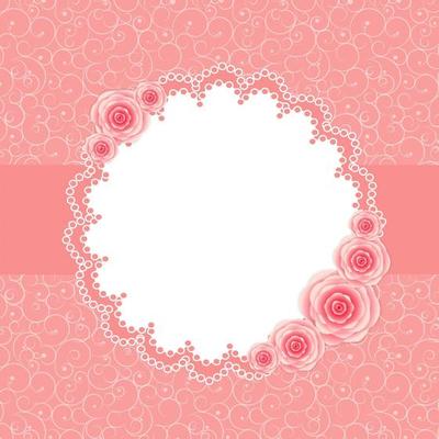 Cute Frame with Rose Flowers Vector Illustration