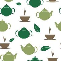 Tea Seamless Pattern Background Vector Illustration