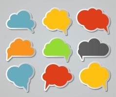 Set of Cloud Shaped Speech Bubbles Vector Illustration