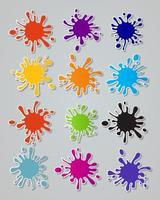 Vector set of colored blots on the white background