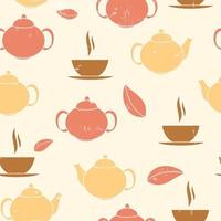 Tea Seamless Pattern Background Vector Illustration