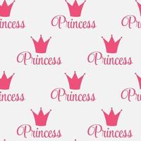 Princess Crown Seamless Pattern Background Vector Illustration.