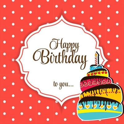 Happy Birthday Card Vector Illustration